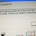 Parts inside the printer have reached the end of their service life