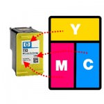 Refilling Hewlett Packard HP 110 Tri-Colour Ink Cartridges