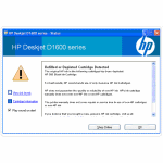 HP 300XL/HP 300 low ink warning prevents printing.
