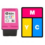 Refilling Hewlett Packard HP 62XL (C2P07AE) Colour Ink Cartridges
