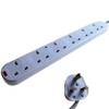 6 Way Extension Lead with 3 Pin UK Plug -  2 Metres Surge Protected