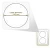 A4 Glossy White Circular Self Adhesive Labels 2 Labels Per Page (100)