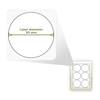 A4 Glossy White Circular Self Adhesive Labels 6 Labels Per Page (100)