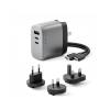 Alogic 3 Port 67W Rapid Power Multi-Country GaN Charger (WCM3X67-SGR)