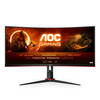 AOC 34" Computer Monitor with LED display Quad HD - Black and Red (G2 CU34G2X/BK