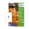 Avery White 210 x 297 mm Self Adhesive Laser & Inkjet Ultra Heavcy Duty Labels