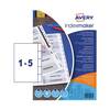 Avery Indexmaker Divider 5 Part A4 Unpunched 190gsm Card White with White Mylar