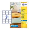 Avery Inkjet Address Label 63.5x38.1mm 21 Per A4 Sheet Clear (Pack 525 Labels) J