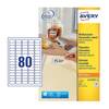 Avery Multipurpose Mini Removable Label 35.6x16.9mm 80 Per A4 Sheet White (Pack