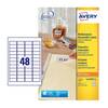 Avery Multipurpose Mini Removable Label 45.7x21.2mm 48 Per A4 Sheet White (Pack
