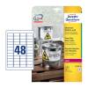 Avery White 45.7 x 21.1 mm Self Adhesive Laser Heavy Duty Labels - 48 Per Page -