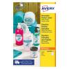 Avery White 63.5 mm, Self Adhesive Laser & Inkjet Removeable Round Labels
