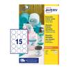 Avery White 51mm Self Adhesive Round Labels - 15 Per Page - 25 Sheets