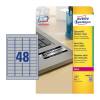 Avery Silver 45.7 x 21.1 mm Self Adhesive Mono Laser Heavy Duty Labels