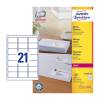 Avery White 63.5 x 38.1 mm Self Adhesive Laser Address Labels - 21 Per Page - 10