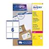 Avery White 99.1 x 93.1 mm Self Adhesive Laser Parcel Labels - 6 Per Page - 250