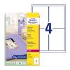Avery White 139 x 99.1 mm Self Adhesive Laser Glossy Labels - 4 Per Page - 40 Sh