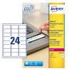 Avery Laser NoPeel Anti-Tamper Permanent Label 63.5x34mm 24 Per A4 Sheet White (