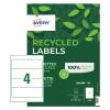 Avery White 192 x 61 mm Self Adhesive Laser Recycled Filing Labels