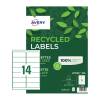 Avery White 99.1 x 38.1 mm Self Adhesive Laser Recycled Address Labels