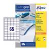Avery Multipurpose Label 38 x 21.2mm 65 Per A4 Sheet White (100 sheets / 6500 la
