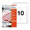 Avery White 85 x 54 mm Printable Inserts - 10 Per Page - 10 Sheets (8554)