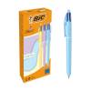 Bic 4 Colours Multicolour Pastel Barrel Ballpoint Pen - 12 Pack