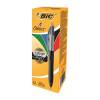 Bic 4 Colours Grip Pro Ballpoint Pen Black/Silver Barrel - Pack of 12