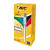 Bic 4 Colours Shine Ballpoint Pen Silver Barrel - Pack of 12