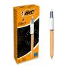 Bic 4 Colours Multicolour Champagne Effect Barrel Ballpoint Pen - 12 Pack