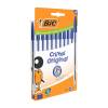 Bic Cristal Ballpoint Pen 1.0mm Tip 0.32mm Line Blue - 10 Pack