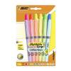 Bic Grip Highlighter Pen Chisel Tip 1.6-3.3mm Line Assorted Pastel Colours - Pac