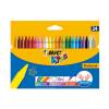 Bic Kids Plastidecor Hard Sharpenable Crayons Assorted Colours - 24 Pack