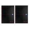 Black n\ Red Wirebound Glossy Hardback Notebook Ruled 140 Pages Perforated Black