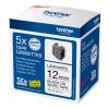 Brother Black On White Label Tape 12mm x 8m (Pack of 5) - TZE231M5