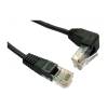 Cat5e Straight to Right Angled RJ45 Ethernet Cable Black - 3 Metres