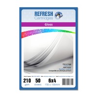 Refresh Cartridges Glossy Coated 6x4" (150x100mm) Professional Inkjet Photo Paper 210gsm - 50 Sheets [ADD-ON]