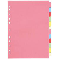 ValueX 12 Part Dividers A4 155gsm Card - Assorted Colours