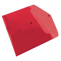 ValueX Plastic Foolscap Wallet Press Stud 200 Micron A4 Plus 355x236mm - Red