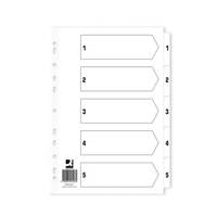 Q-Connect Clear Tab A4 1-5 Index Multi-Punched Reinforced Board A4 White - KF01527