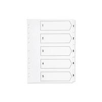 Q-Connect A4 1-5 Index Multi-punched Polypropylene White - KF01352