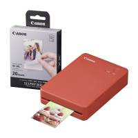 Canon Selphy QX20 Instant Photo Printer Terracotta Red and 20 Shot Pack (6754C001+6755C002)