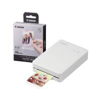Canon Selphy QX20 Instant Photo Printer Sand White with 20 Shot Pack (6753C001+6755C002)