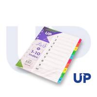 UP A4 Recycled Card Index Dividers 1-10 Set with Multicolour Tabs (UP0053)