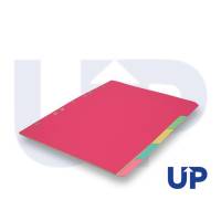 UP A4 Recycled Card 5 Part Pastel Dividers, Multicolour (UP0039)