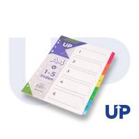 UP A4 1-5 5-Part White Multicolour Tab Index Dividers (UP0052)