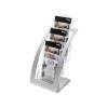 Deflecto Literature Holder 3 Tier DL Portrait Shelves Silver Transparent (693645