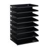 Durable 8-Tier Recycled Metal Sorting Rack with Optional Wall Mounting, Black (3