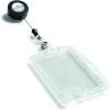 Durable Enclosed Duo Security Pass Holder 54x87mm with Badge Reel Holds 2 ID/Sec