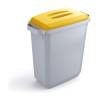 Durable DURABIN Plastic Waste Recycling Bin 60 Litre Rectangular Grey with Yello